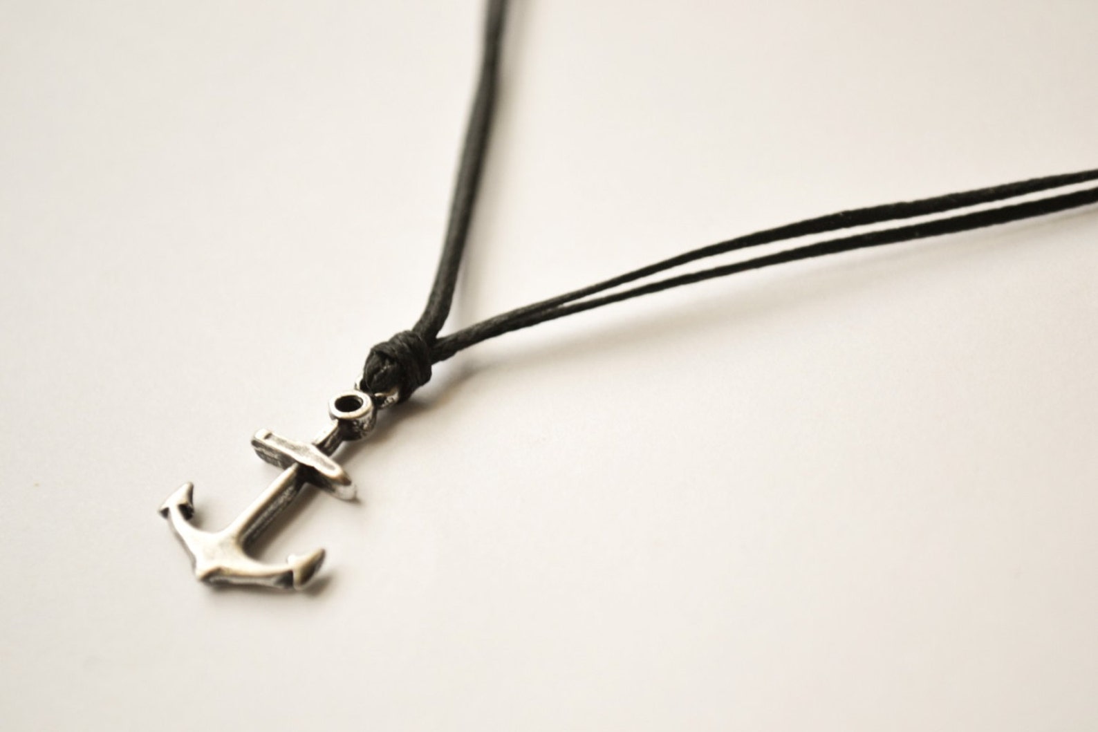 Anchor Necklace for Men Men's Anchor Necklace With Black Etsy Israel