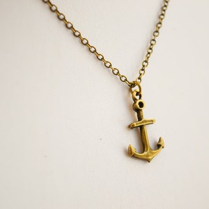 Anchor necklace for men, men's bronze chain necklace, gift for him, bronze anchor pendant, men's jewelry, nautical necklace, sailor