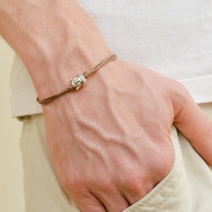 Boeddha-armband, herenarmband met zilveren Boeddha-bedel, spiritueel, bruin koord, armband voor mannen, cadeau voor hem, yoga-armband, spiritueel