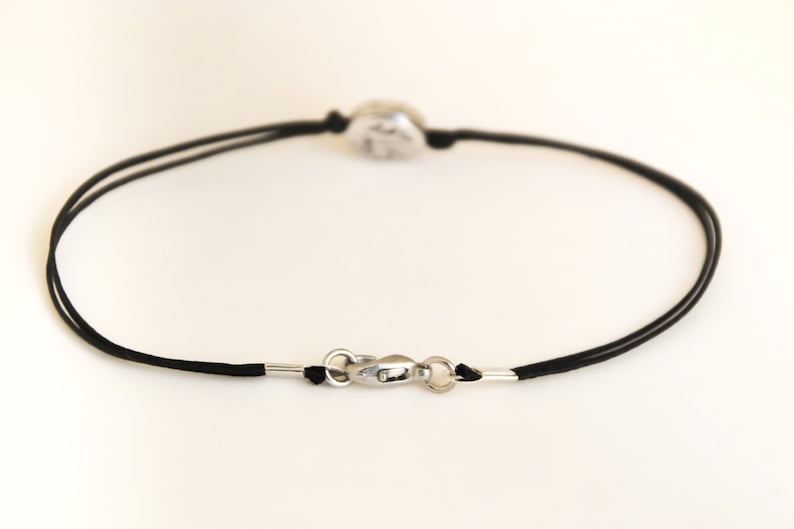 Men's Bracelet Black Cord Bracelet for Men With a Silver Etsy