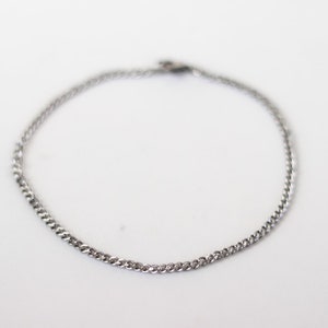 silver link chain anklet for men