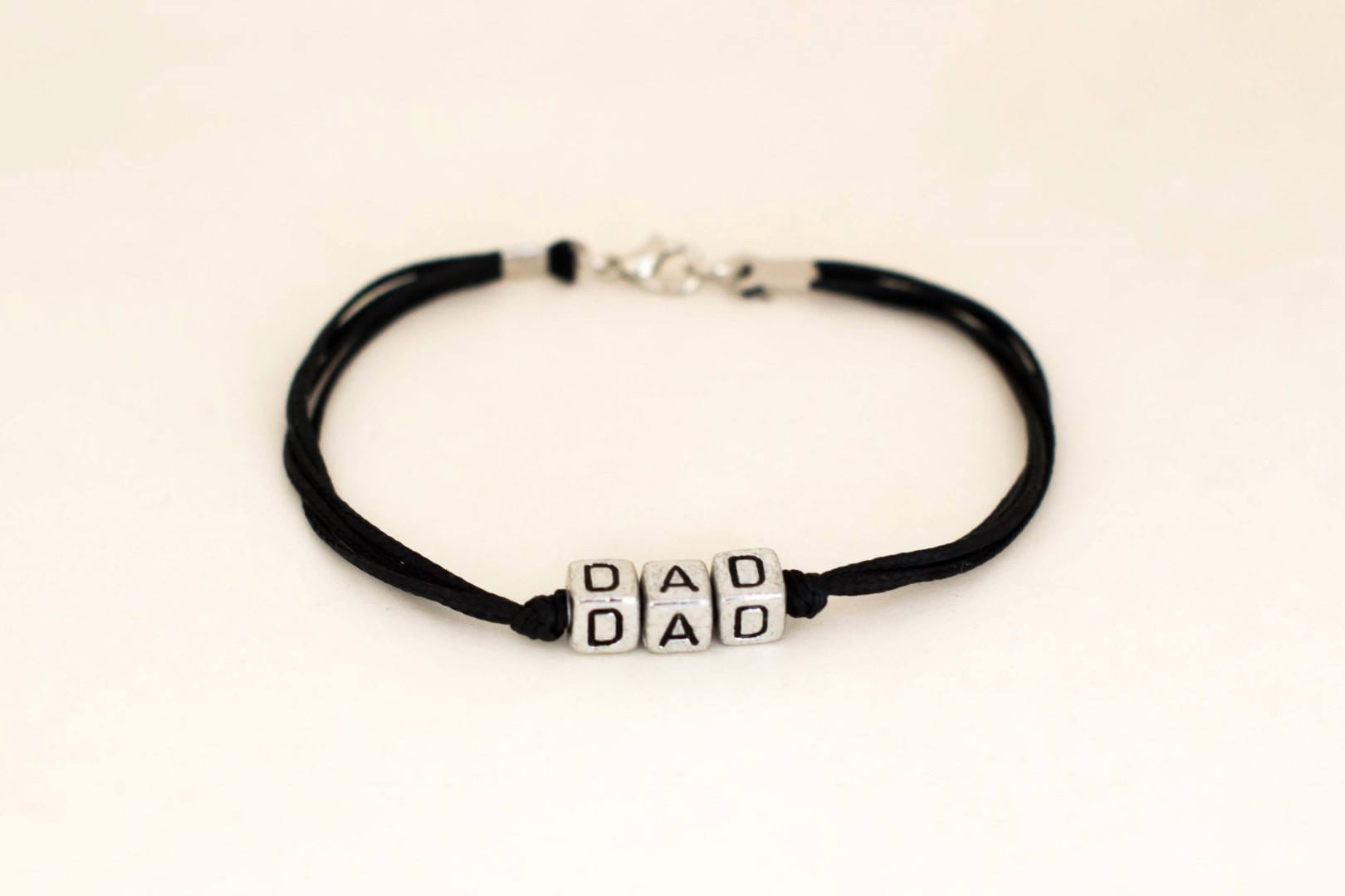 Dad Bracelet Fathers Day Bracelet Mens Bracelet With DAD Etsy
