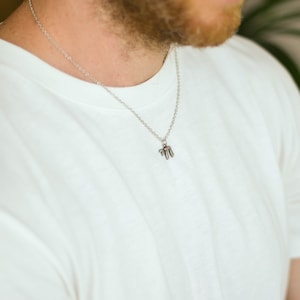 Chai necklace for men, Hebrew necklace, mens necklace, silver tone pendant, Hebrew word: Chai, חי, living, silver chain, Hannukah gift, hai image 9
