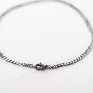 silver link chain anklet for men