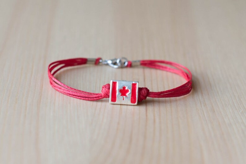 Canada bracelet for men men's bracelet Canada flag bead Etsy