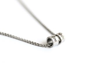 Regalo personalizzato, collana con nome per uomo, collana con iniziale da uomo, catena in acciaio inossidabile, collana in argento, gioielli personalizzati da uomo, regalo per papà