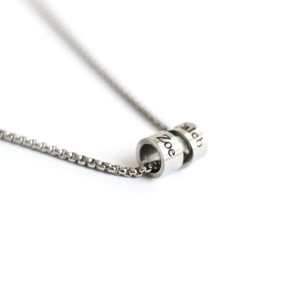 Personalized gift, Name Necklace For Men, Men's Initial Necklace, Stainless Steel Chain, Silver Necklace, Custom Mens Jewelry, Gift For Dad