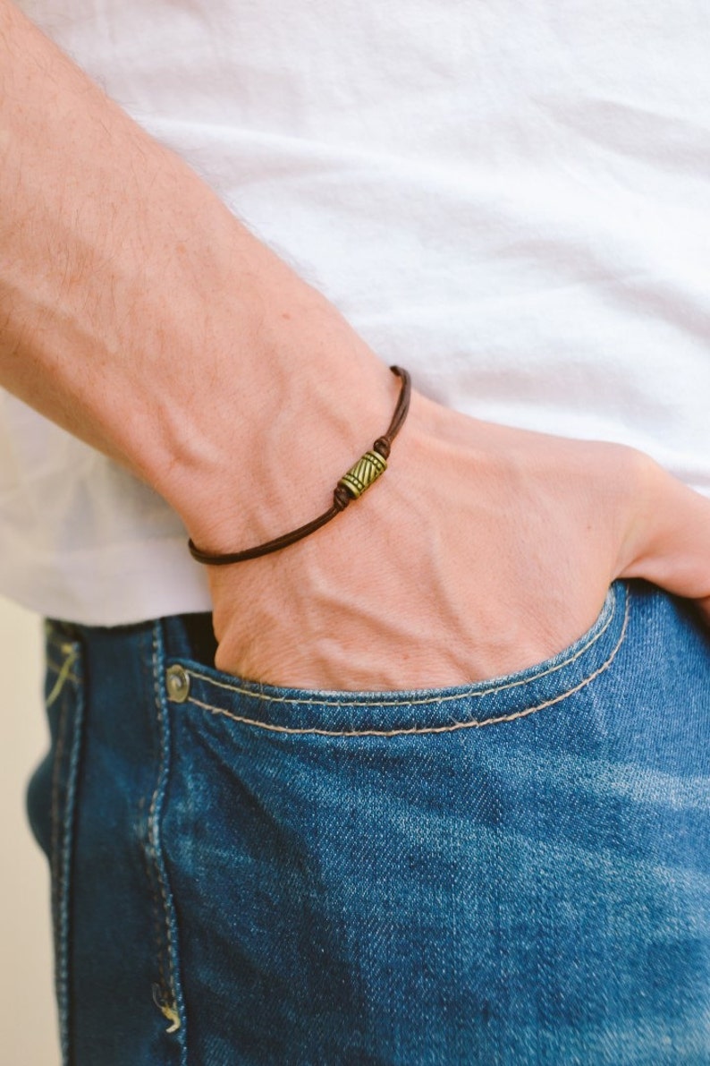 Brown Cord Bracelet for Men Anniversary Gift Men's - Etsy