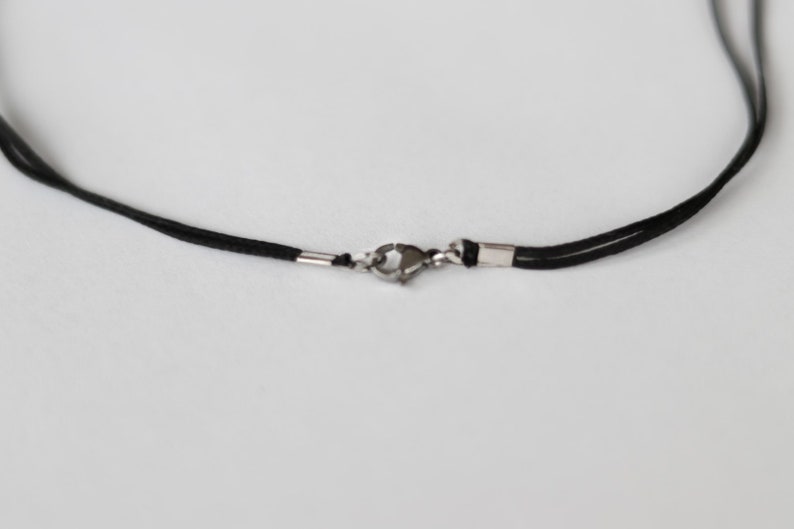 Men's Necklace Black Cord Silver Ohm Pendant Om Etsy