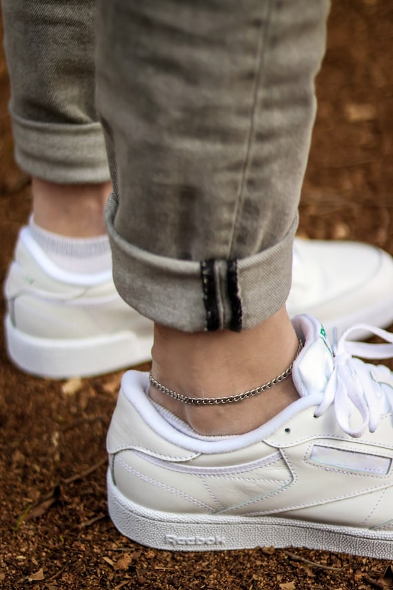 Bañera vena norte Tobillera para hombres Pulsera de tobillo de cadena de - Etsy España