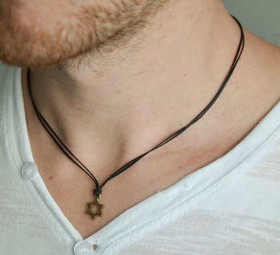 Star of David Necklace for Men Men's 