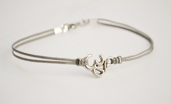 Om Gents Silver Bracelet