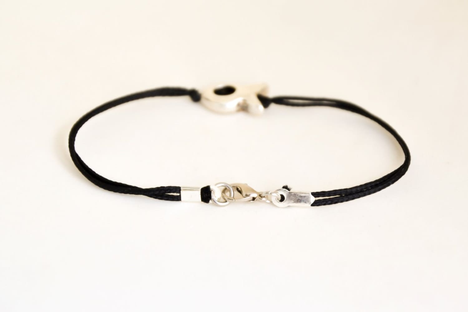 Men's Bracelet Black Bracelet for Men With a Silver Etsy