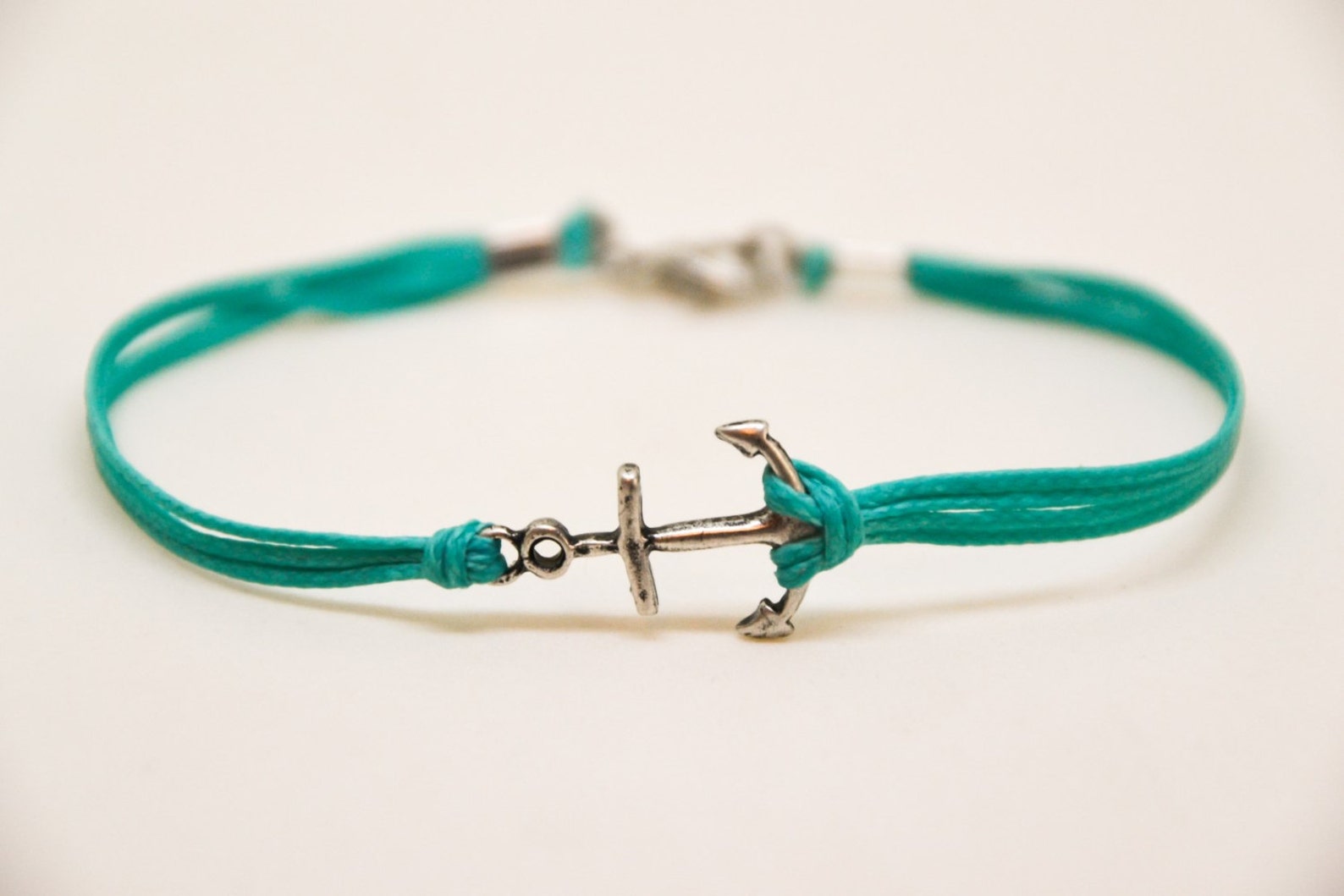 Anchor Cord Bracelet Men's Bracelet Silver Anchor Charm Etsy
