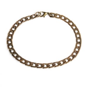 Bronze chain bracelet for men custom length mens bracelet bronze tone chain minimalist boyfriend gift for him mens jewelry fathers day gift