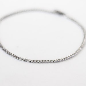 silver link chain anklet for men