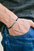 Shma Israel Hebrew bracelet, men's bracelet silver Hebrew sentence shema israel blue cord string Hear Israel Jewish gift for him from Israel