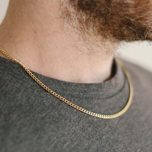 Gold chain necklace for men waterproof cable chain gift for him Gift for him Custom size necklace