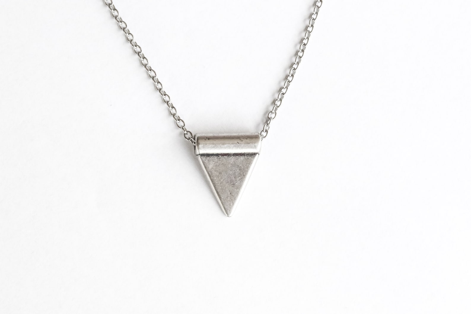 Triangle Necklace for Men, Men's Necklace With a Silver Triangle Bead ...