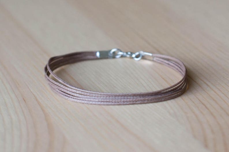 String bracelet, customised men's bracelet, strand only, brown cord, Personalised bracelet for men, gift for him, without a charm, jewelry image 2