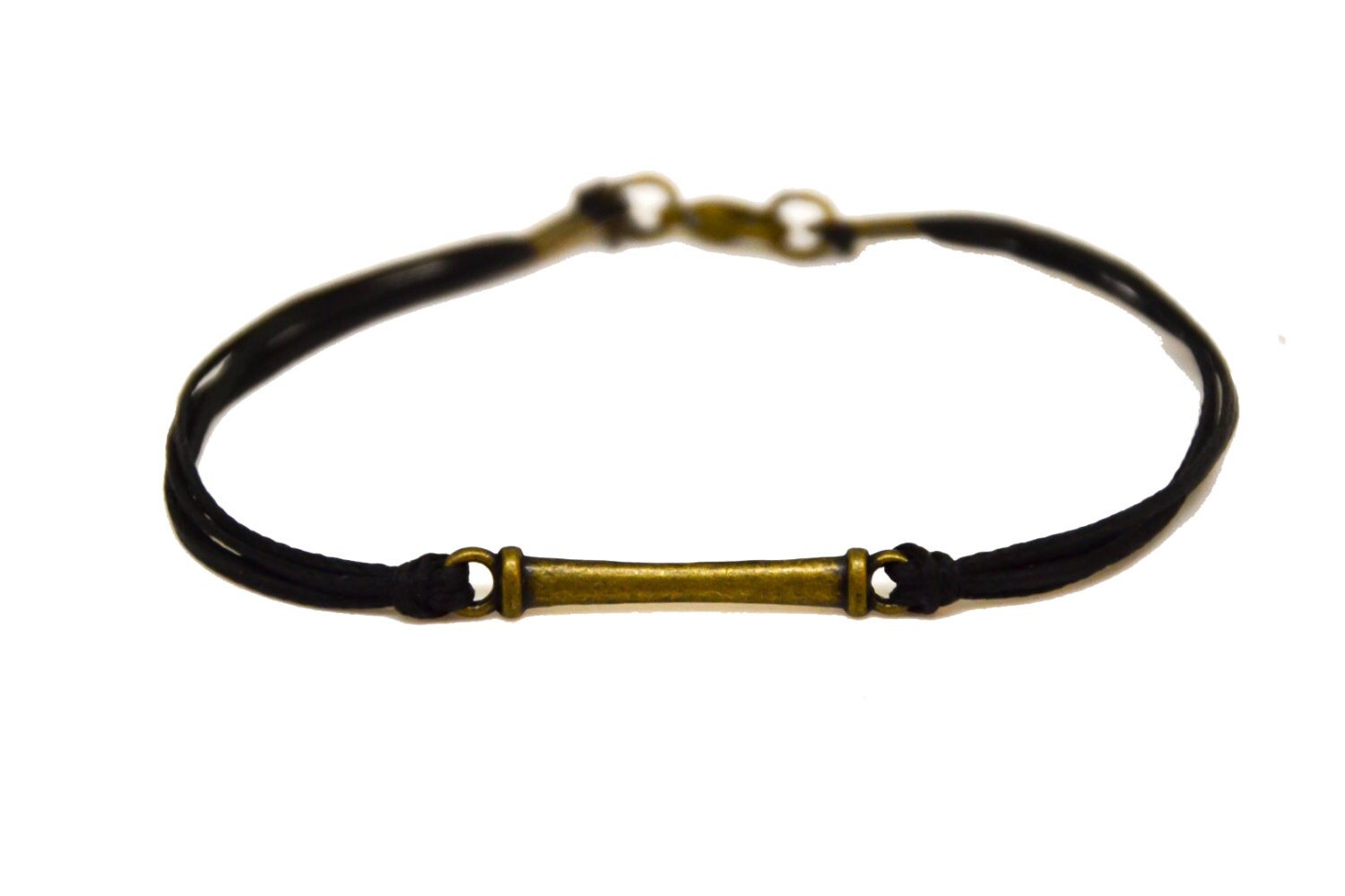 Men's Bracelet Black Cord Bracelet for Men With Long Etsy