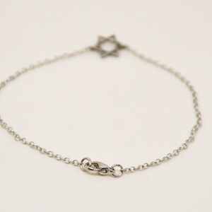 silver Star of David charm chain bracelet for men custom size