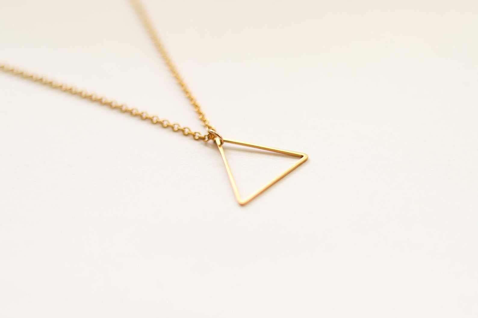 Triangle Necklace for Men, Groomsmen Gift, Men's Necklace With a Gold ...