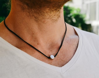 Black string sales necklace mens