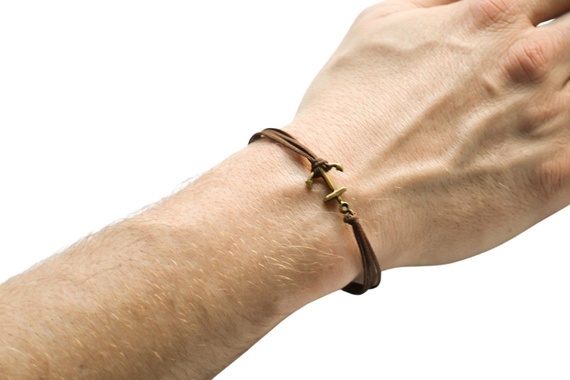 Anchor Cord Bracelet for Men Men's Bracelet Bronze Etsy