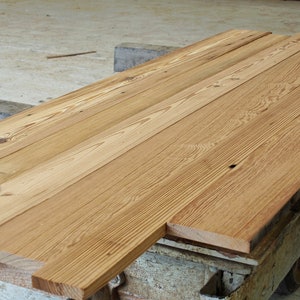Spectacular Antique Heart Pine in Premium Grade Lumber. Surface Planed & Ripped Edges for easy DIY Projects. Reclaimed Heart of Pine Boards image 1