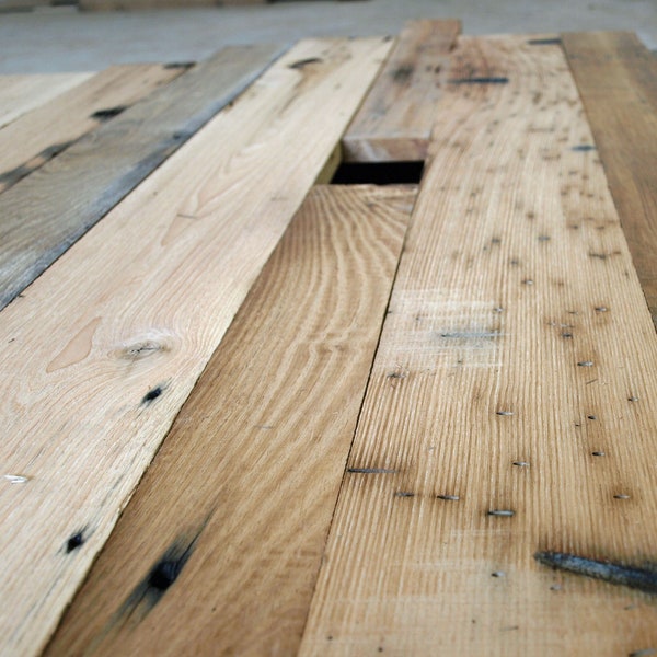 Beautiful Antique Wormy Chestnut Reclaimed Lumber. Authentic Salvaged Reclaimed Wood Barn Boards. Planed & Edged for DIY Projects (PLANED)