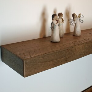 8&quot;x 3&quot; Rustic Thick Reclaimed Oak Floating Shelf, Shelves, Antique, Barnwood, Sawmilled, Farmhouse, Wood Shelf