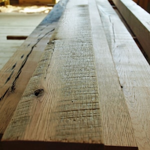 Reclaimed Oak Beam: 3 1/2x3 1/2 Rustic Barnwood, Partially Planed bild 5