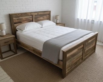 Reclaimed Oak Rustic Farmhouse Bedframe Headboard