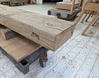 Repisa de chimenea antigua recuperada de pino de corazón, de 13" x 5 1/2" x longitud variable, estilo rústico, de granja, viga de granero (ORIGINAL)