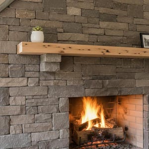 10 1/2" Deep Reclaimed Hemlock Fir Fireplace Mantel: Rustic Barn Beam Shelf immagine 2