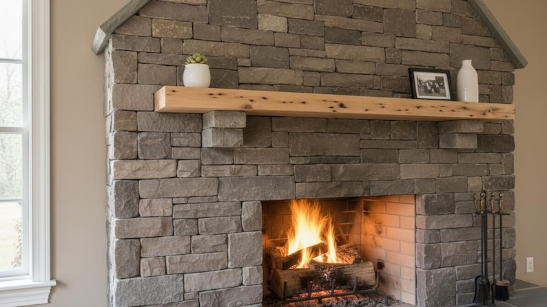 10 1/2" Deep Reclaimed Hemlock Fir Fireplace Mantel: Rustic Barn Beam Shelf immagine 2