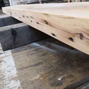 10 1/2" Deep Reclaimed Hemlock Fir Fireplace Mantel: Rustic Barn Beam Shelf immagine 4