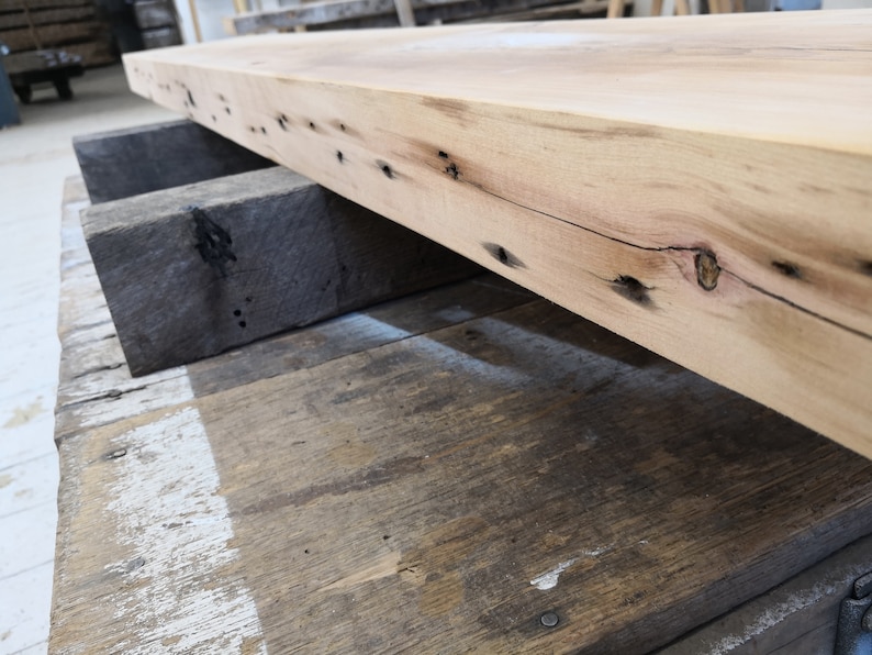 10 1/2" Deep Reclaimed Hemlock Fir Fireplace Mantel: Rustic Barn Beam Shelf immagine 4