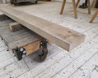 3" x 8" x 92" Oak Mantel, Shelf, Rustic, Farmhouse, Barnbeam