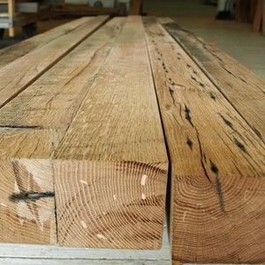 4 by 4 Reclaimed Oak Beams, Barnwood, Rustic, DIY, Barnboard oak, (PARTIALLY PLANED)