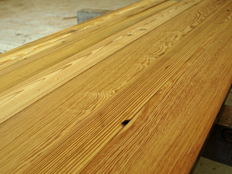 Spectacular Antique Heart Pine in Premium Grade Lumber. Surface Planed & Ripped Edges for easy DIY Projects. Reclaimed Heart of Pine Boards image 4