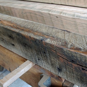 Reclaimed Oak Beam: 3 1/2x3 1/2 Rustic Barnwood, Partially Planed bild 6