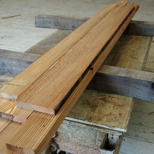 Spectacular Antique Heart Pine in Premium Grade Lumber. Surface Planed & Ripped Edges for easy DIY Projects. Reclaimed Heart of Pine Boards image 5