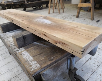 10 1/2 &quot;x 2 1/2 &quot;x different length Reclaimed Antique Hemlock Fir Mantel, Shelf, Rustic, Farmhouse, Barnbeam (PARTIALLY PLANED)