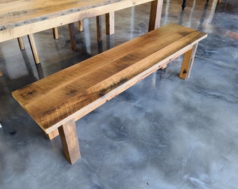 Rustic Reclaimed Oak Farm Bench