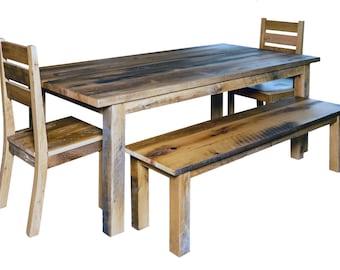 Rustic Reclaimed Oak Farm Table