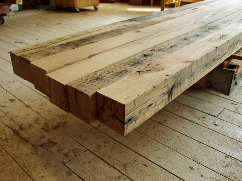 Reclaimed Oak Beam: 3 1/2x3 1/2 Rustic Barnwood, Partially Planed bild 9