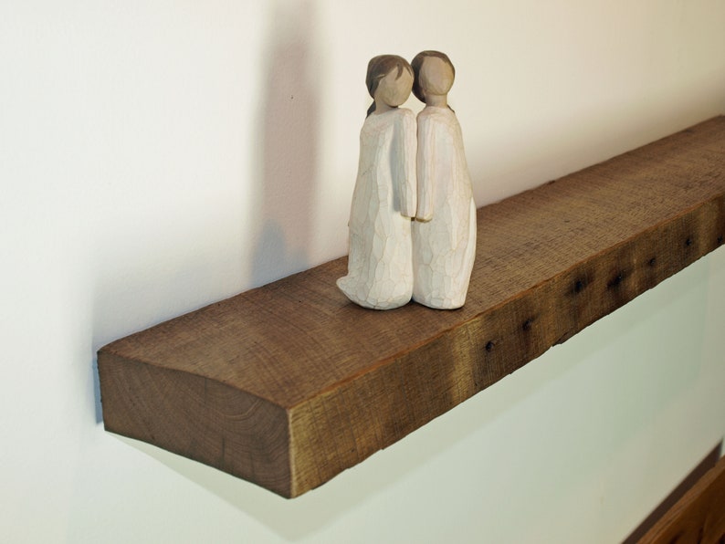 Rustic Reclaimed Oak Floating Shelf Shelves Antique Etsy