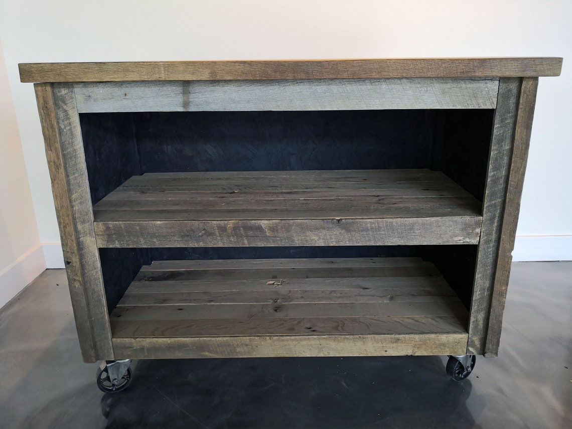 Rustic Reclaimed Oak Island Bar Counter Top Kitchen Island Etsy